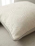 Grey Geometric Jacquard Square Cushion Covers - Image 2