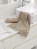 Beige Bamboo Ultra-Soft 450 GSM 2-Pcs Hand Towels - Image 2